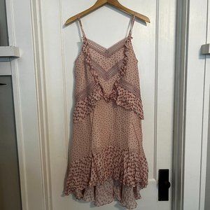 Abercrombie & Fitch Pink Floral Ruffled Summer Mini Dress